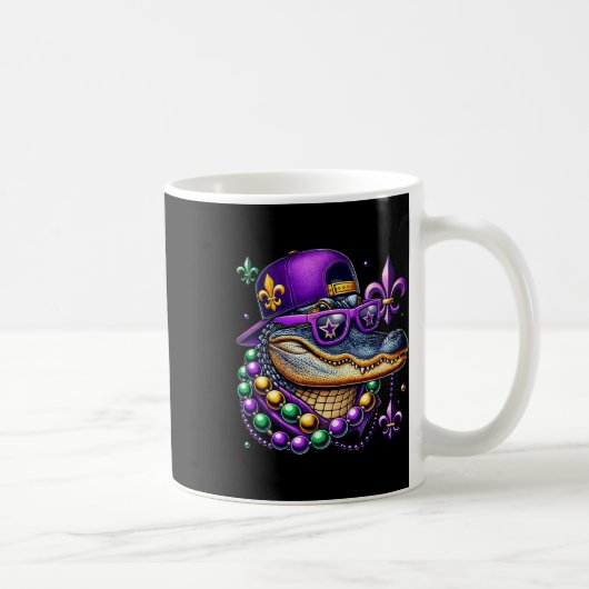 Mardi Gras Alligator Mardigator Crocodile Kids Boy Kaffeetasse (Rechts)