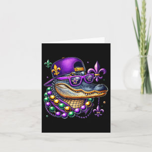 Mardi Gras Alligator Mardigator Crocodile Kids Boy Karte