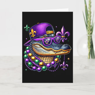 Mardi Gras Alligator Mardigator Crocodile Kids Boy Karte