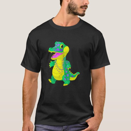 Mardi Gras Alligator Masquerade Carnival Costume M T-Shirt (Vorderseite)