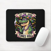 Mardi Gras Alligator mit Zigarre Mousepad (Mit Mouse)