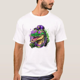 Mardi Gras Alligator Party Spirit T-Shirt