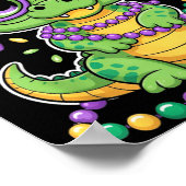 Mardi Gras Alligator Perlen Bogen Kinder Frauen  Poster (Ecke)