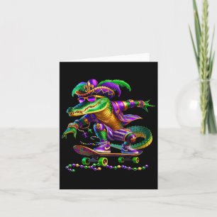 Mardi Gras Alligator Skateboarding Kids Männer Ska Karte