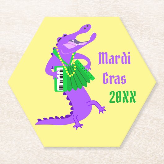 Mardi Gras Alligator Untersetzer (Vorderseite)