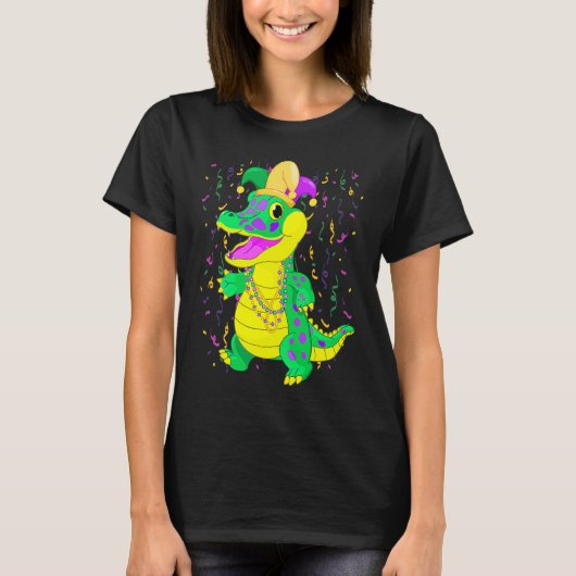 Mardi Gras alligator with Jester Carnival for kids T-Shirt (Vorderseite)