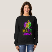 Mardi Gras American Eskimo Dog Lover Carnival Jest Sweatshirt (Vorne ganz)