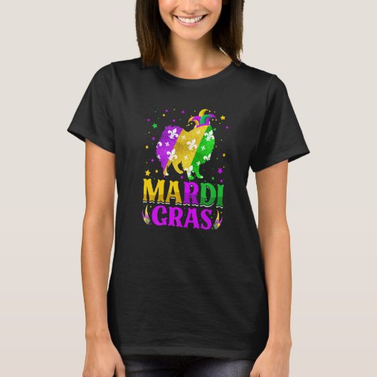 Mardi Gras American Eskimo Dog Lover Carnival Jest T-Shirt (Vorderseite)