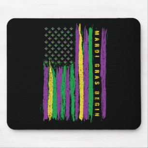 Mardi Gras American Flag USA Flag Mardi Gras Costu Mousepad