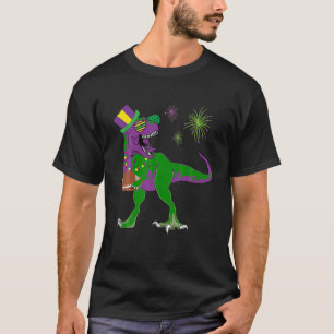 Mardi Gras American Football Trex Dinosaur For Car T-Shirt