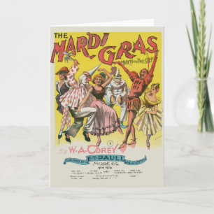 Mardi Gras Antik Gelb Poster Karte