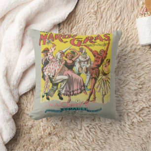 Mardi Gras Antik Gelb Poster Kissen