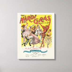 Mardi Gras Antik Gelb Poster Leinwanddruck