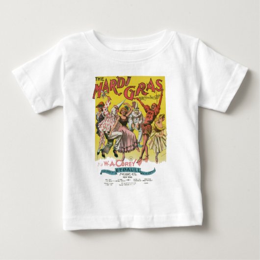 Mardi Gras Antique Yellow Poster Baby T-shirt (Vorderseite)