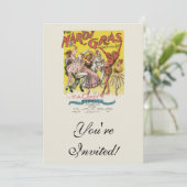 Mardi Gras Antique Yellow Poster Einladung (Stehend Vorderseite)