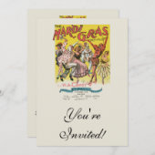 Mardi Gras Antique Yellow Poster Einladung (Vorne/Hinten)