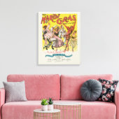 Mardi Gras Antique Yellow Poster Leinwanddruck (Insitu (Wohnzimmer))