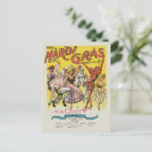 Mardi Gras Antique Yellow Poster Postkarte (Stehend Vorderseite)