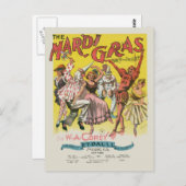 Mardi Gras Antique Yellow Poster Postkarte (Vorne/Hinten)