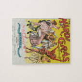 Mardi Gras Antique Yellow Poster Puzzle (Horizontal)