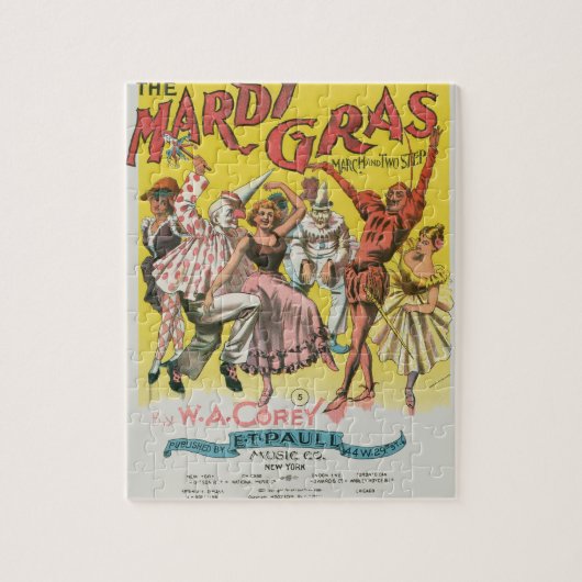 Mardi Gras Antique Yellow Poster Puzzle (Vertikal)