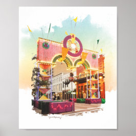 Mardi Gras Arch Galveston, Aquarell inspiriert Poster
