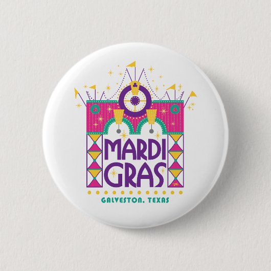 Mardi Gras Arch, Galveston, Texas Button (Vorderseite)