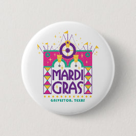 Mardi Gras Arch, Galveston, Texas Button