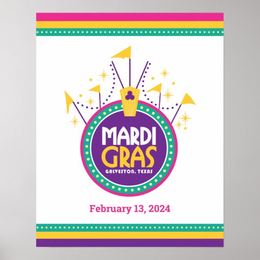 Mardi Gras Arch inspiriert, Galveston, Texas Poster (Vorne)