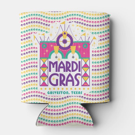 Mardi Gras Arch mit Perlen, Galveston, Texas Can C Dosenkühler (Rückseite)