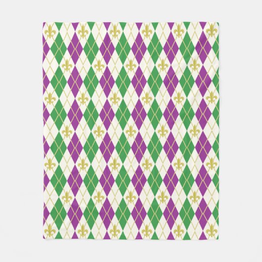 Mardi Gras Argyle Fleece-Decke Fleecedecke (Vorderseite)