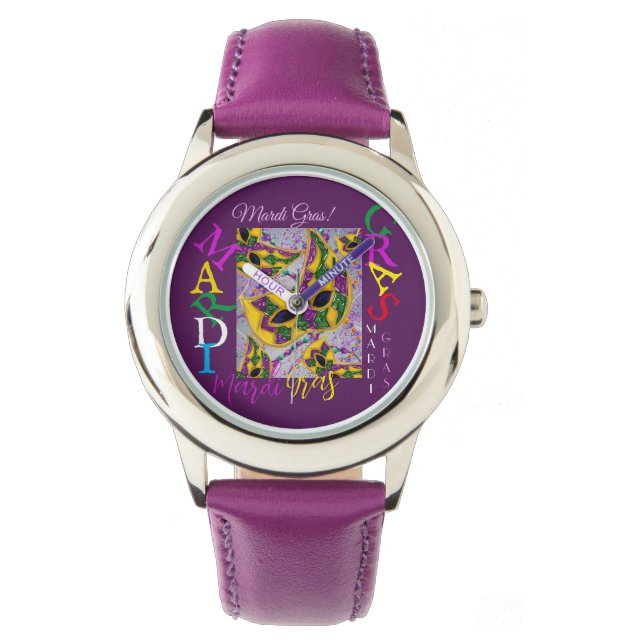 MARDI GRAS ART ARMBANDUHR (Vorderseite)