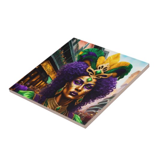 Mardi Gras Art Fliese (Seite)