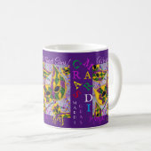 MARDI GRAS ART KAFFEETASSE (VorderseiteRechts)