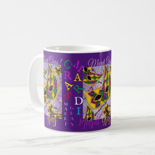 MARDI GRAS ART KAFFEETASSE (Vorderseite Links)