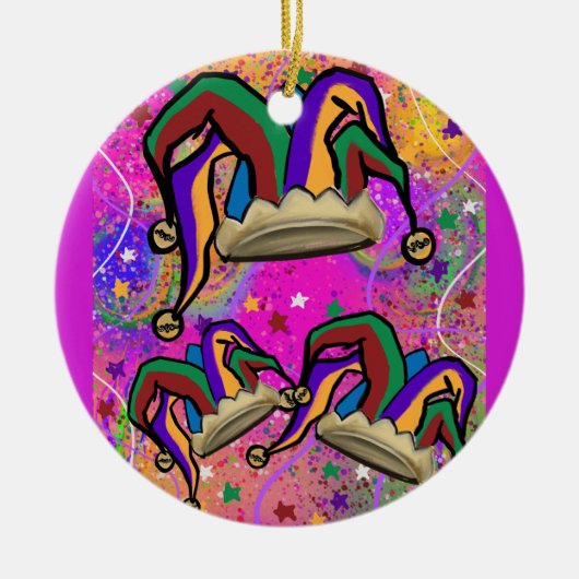 MARDI GRAS ART KERAMIK ORNAMENT (Vorne)