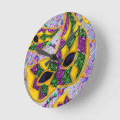 MARDI GRAS ART RUNDE WANDUHR (Winkel)