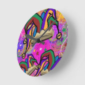 MARDI GRAS ART RUNDE WANDUHR (Winkel)