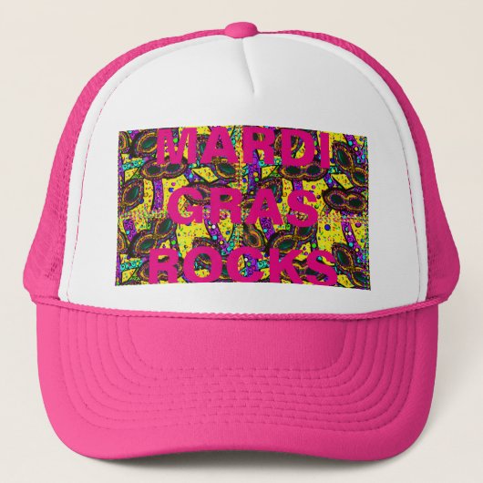 Mardi Gras Art Truckerkappe (Vorderseite)