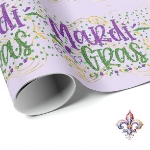 Mardi Gras auf grünen Steinen Geschenkpapier