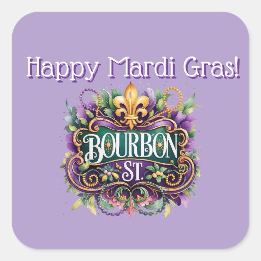 Mardi Gras Aufkleber (Vorderseite)