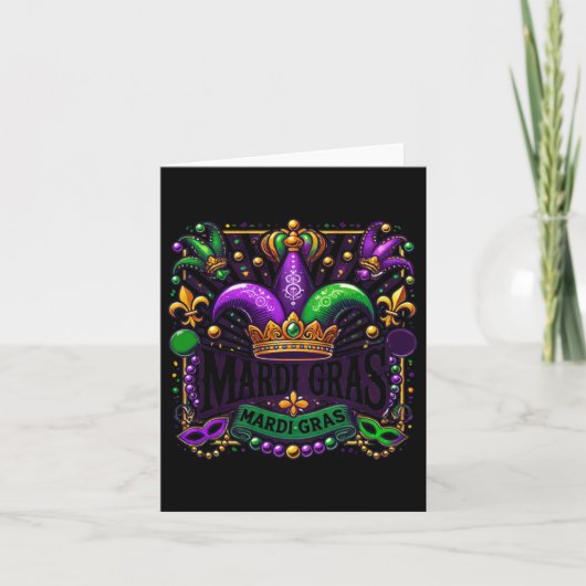 Mardi Gras Aufkleber Karte (Vorderseite)