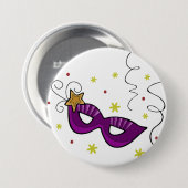 Mardi Gras Augenmasken Knopf Button (Vorne & Hinten)