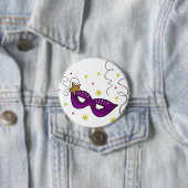 Mardi Gras Augenmasken Knopf Button (Beispiel)