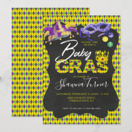 Mardi Gras Baby Shower Einladung