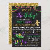 Mardi Gras Baby Shower Party Einladung (Vorne/Hinten)