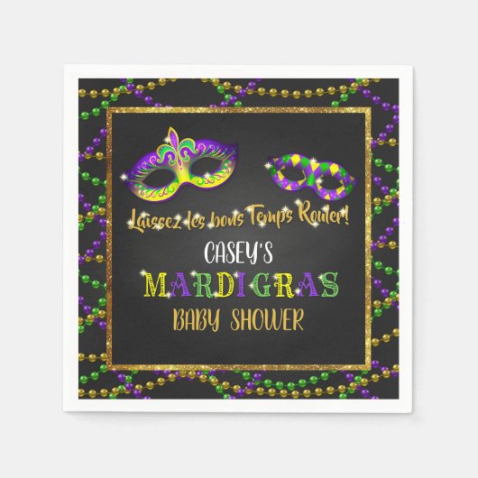 Mardi Gras Baby Shower Serviette (Vorderseite)