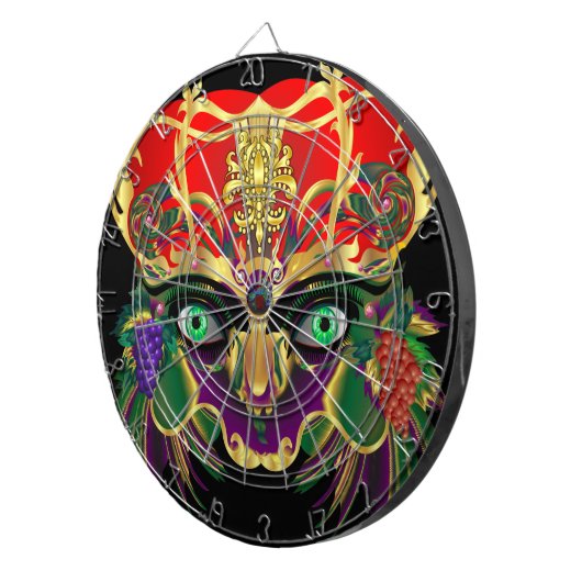Mardi Gras Bacchus Dartscheibe (Vorderseite rechts)