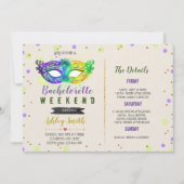 Mardi gras bachelorette Einladung (Vorderseite)
