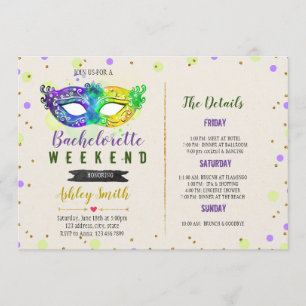 Mardi gras bachelorette Einladung